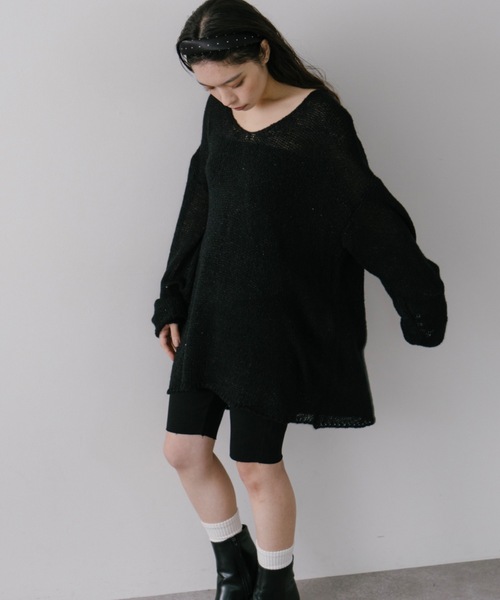 DRWCYS（ドロシーズ）の「スパンコールルーズニット（ニット/セーター・レディース・ブラック/ホワイト・FREE）」の17枚目の写真