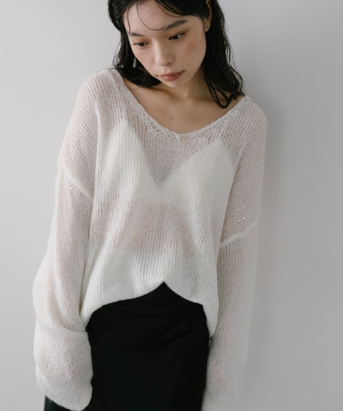 DRWCYS（ドロシーズ）の「スパンコールルーズニット（ニット/セーター・レディース・ブラック/ホワイト・FREE）」の18枚目の写真