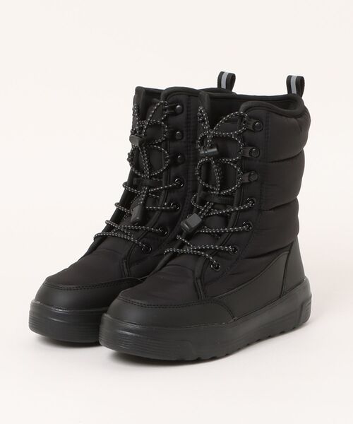 MAD FOOT(マッドフット)の「MADFOOT! マッドフット キッズ レースアップウィンターブーツ【耐水/幅広3E/ガラス繊維配合ソール/あったか中わた入り】スノーシューズ 防寒 252004(ブーツ・キッズ・ブラック・20.0cm/21.0cm/22.0cm/23.0cm/24.0cm)」の1枚目の写真