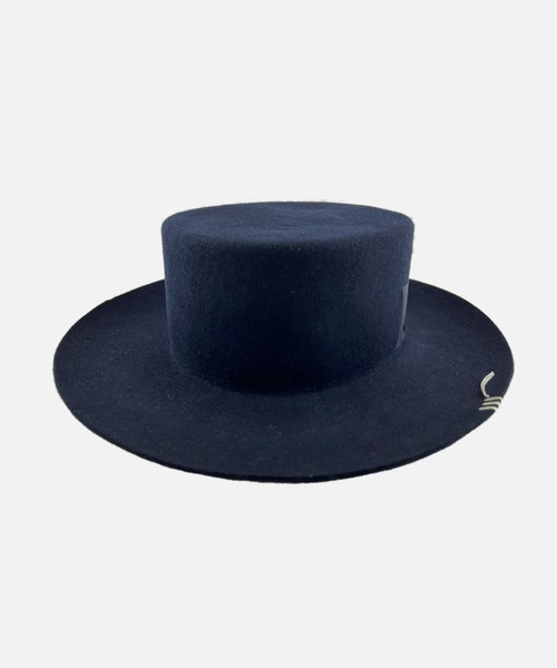 HUNTISM（ハンティズム）の「Wool Boater Hat（ハット・メンズ・ベージュ/ネイビー・SMALL/MEDIUM）」の2枚目の写真