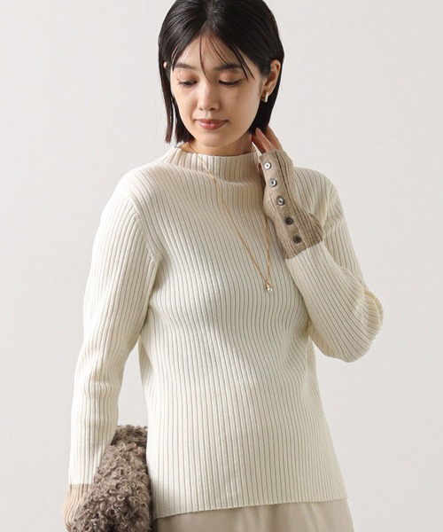 リブボトルネック袖バイカラー（ニット/セーター）｜Gready Brilliant