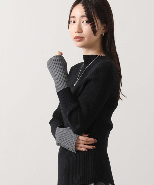 リブボトルネック袖バイカラー（ニット/セーター）｜Gready Brilliant
