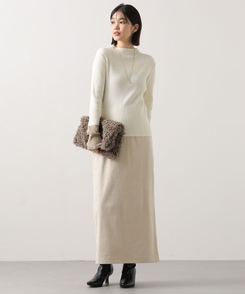 Gready Brilliant（グレディブリリアン）の「リブボトルネック袖バイカラー（ニット/セーター・レディース・グレー系/ホワイト系/ブラック×グレー/ベージュ系その他/ブラック×ホワイト・FREE）」の9枚目の写真