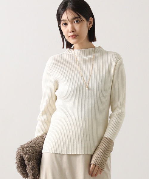 Gready Brilliant（グレディブリリアン）の「リブボトルネック袖バイカラー（ニット/セーター・レディース・グレー系/ホワイト系/ブラック×グレー/ベージュ系その他/ブラック×ホワイト・FREE）」の13枚目の写真