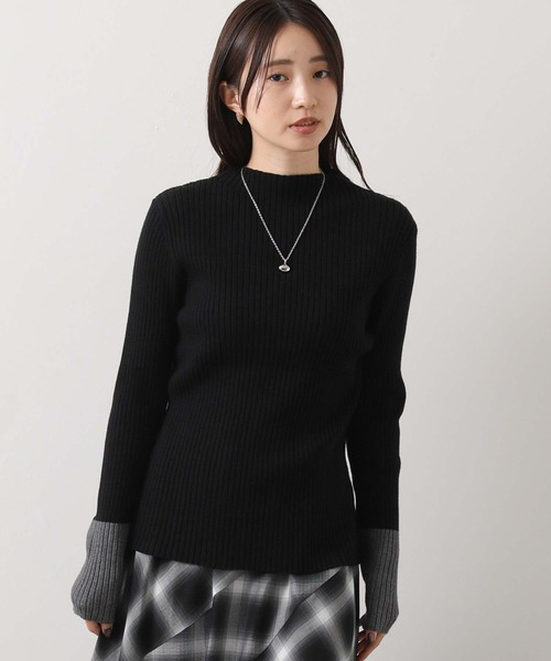 Gready Brilliant（グレディブリリアン）の「リブボトルネック袖バイカラー（ニット/セーター・レディース・グレー系/ホワイト系/ブラック×グレー/ベージュ系その他/ブラック×ホワイト・FREE）」の22枚目の写真