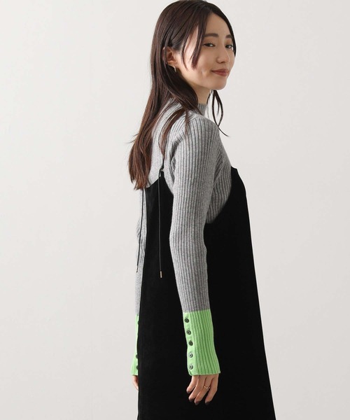 セール】リブボトルネック袖バイカラー（ニット/セーター）｜Gready