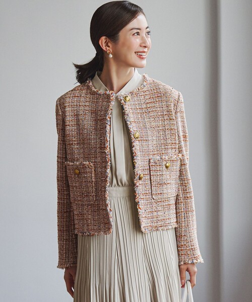 23区　44XL　GIOLICA ボタン ツイード ジャケット 　今期販売中 GIOLICA ツイード ジャケット / 23区 | ファッション通販 【公式通販