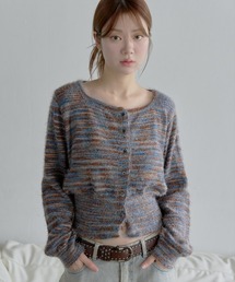UNE MANSION | ミックススクエアネックアンゴラぼかしカーディガンニット(カーディガン/ボレロ)