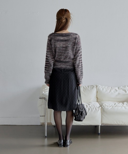 UNE MANSION（ユヌマンション）の「ミックススクエアネックアンゴラぼかしカーディガンニット（カーディガン/ボレロ・レディース・グレー系その他/ブラック系その他/ブルー系その他・FREE）」の18枚目の写真