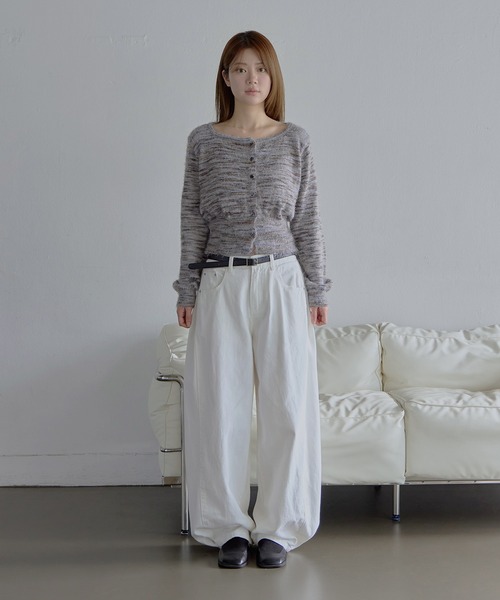 UNE MANSION（ユヌマンション）の「ミックススクエアネックアンゴラぼかしカーディガンニット（カーディガン/ボレロ・レディース・グレー系その他/ブラック系その他/ブルー系その他・FREE）」の19枚目の写真