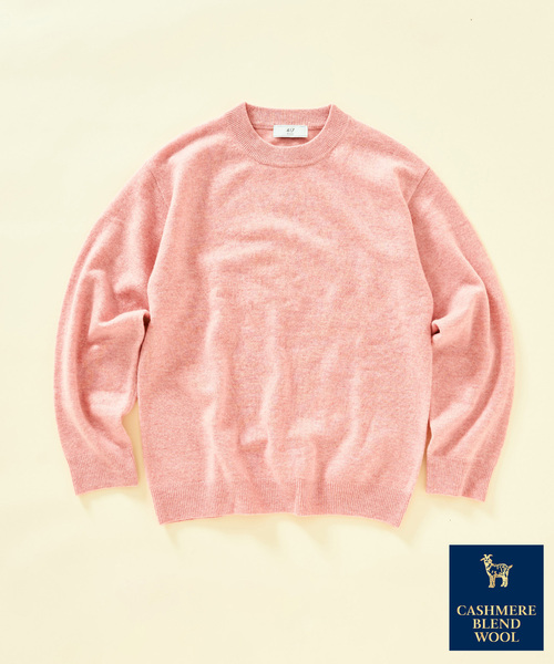 417 EDIFICE（フォーワンセブンエディフィス）の「カシミヤブレンド モックネックニット（ニット/セーター・メンズ・チャコールグレー/ブルー/ブラック/ホワイト/ピンク/ベージュ・SMALL/MEDIUM/LARGE/X-LARGE）」の6枚目の写真