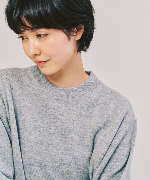 417 EDIFICE（フォーワンセブンエディフィス）の「カシミヤブレンド モックネックニット（ニット/セーター・メンズ・チャコールグレー/ブルー/ブラック/ホワイト/ピンク/ベージュ・SMALL/MEDIUM/LARGE/X-LARGE）」の11枚目の写真