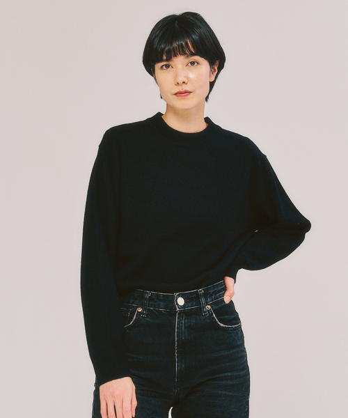 417 EDIFICE（フォーワンセブンエディフィス）の「カシミヤブレンド モックネックニット（ニット/セーター・メンズ・チャコールグレー/ブルー/ブラック/ホワイト/ピンク/ベージュ・SMALL/MEDIUM/LARGE/X-LARGE）」の13枚目の写真