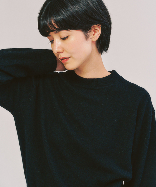 417 EDIFICE（フォーワンセブンエディフィス）の「カシミヤブレンド モックネックニット（ニット/セーター・メンズ・チャコールグレー/ブルー/ブラック/ホワイト/ピンク/ベージュ・SMALL/MEDIUM/LARGE/X-LARGE）」の14枚目の写真