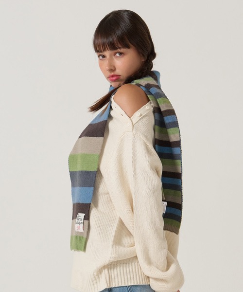 TINA：JOJUN（ティーナジョジュン）の「2025Limited Edition ボーダー マフラー TINA：JOJUN（マフラー・レディース・グリーン/ミント/チェリーピンク・F）」の18枚目の写真