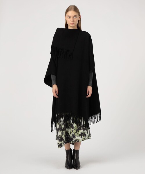 BY MALENE BIRGER(バイマレーネビルガー)の「BY MALENE BIRGER TURTLO フリンジケープ(ポンチョ・レディース・ブラック・FREE)」の2枚目の写真