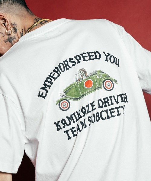 Subciety(サブサエティ)の「Hotrod tee(Tシャツ/カットソー・メンズ・ブラック/ホワイト/ブラウン・SMALL/MEDIUM/LARGE/X-LARGE/XX-LARGE)」の1枚目の写真