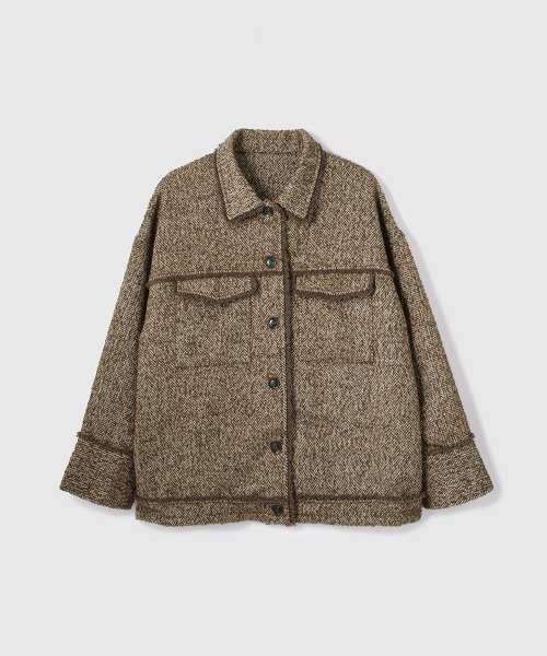 VICKY（ビッキー）の「MIXツィードCPOジャケット（その他アウター・レディース・ブラック/ブラウン・M）」の3枚目の写真