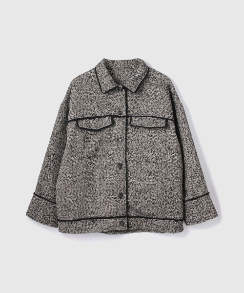 VICKY（ビッキー）の「MIXツィードCPOジャケット（その他アウター・レディース・ブラック/ブラウン・M）」の5枚目の写真