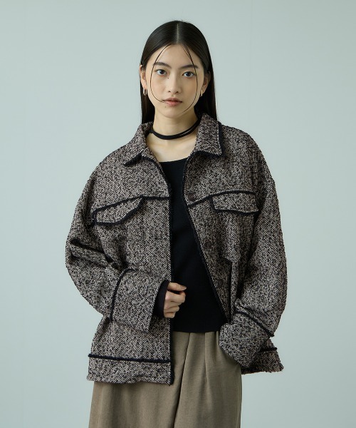 VICKY（ビッキー）の「MIXツィードCPOジャケット（その他アウター・レディース・ブラック/ブラウン・M）」の11枚目の写真