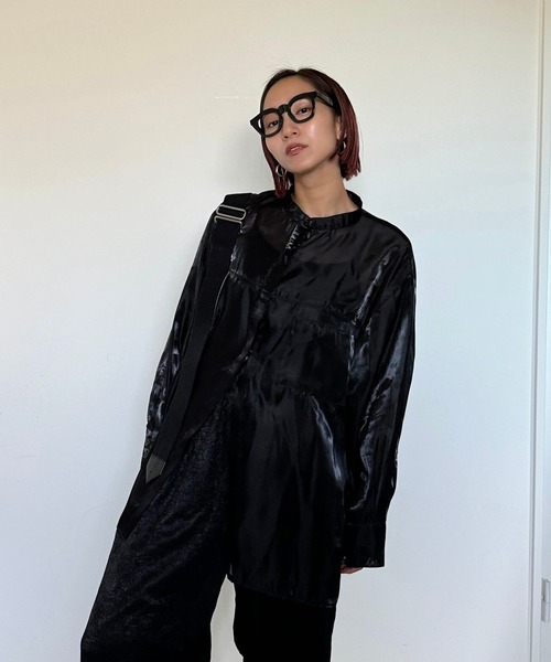 CFT.（シフト）の「ウルウルサテンビッグシャツ（シャツ/ブラウス・レディース・ブラック・FREE）」の7枚目の写真