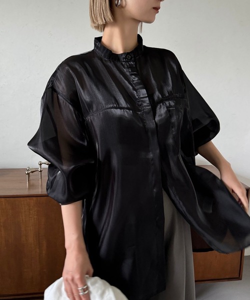 CFT.（シフト）の「ウルウルサテンビッグシャツ（シャツ/ブラウス・レディース・ブラック・FREE）」の8枚目の写真