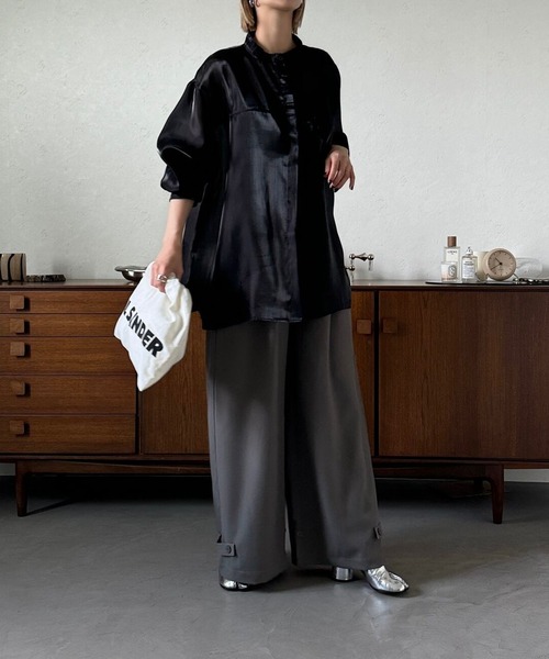 CFT.（シフト）の「ウルウルサテンビッグシャツ（シャツ/ブラウス・レディース・ブラック・FREE）」の12枚目の写真