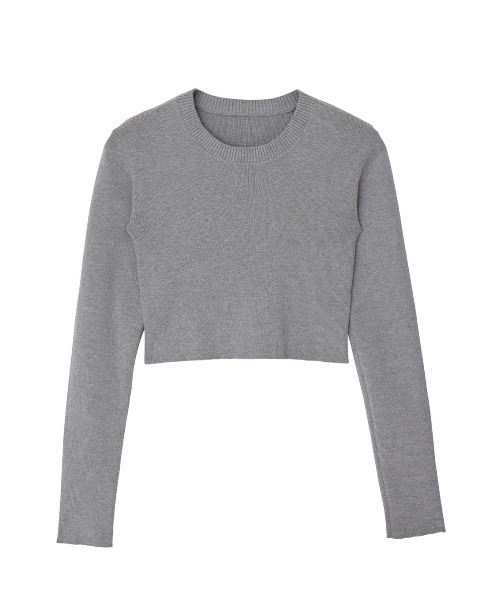ELCHELE（エルチェレ）の「CREW NECK CROPPED TOP（ニット/セーター・レディース・オフホワイト/ヘザーグレー/ミント・FREE）」の9枚目の写真