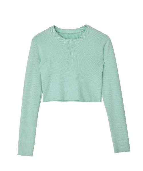 ELCHELE（エルチェレ）の「CREW NECK CROPPED TOP（ニット/セーター・レディース・オフホワイト/ヘザーグレー/ミント・FREE）」の12枚目の写真