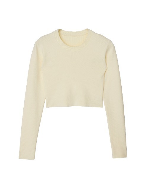 ELCHELE（エルチェレ）の「CREW NECK CROPPED TOP（ニット/セーター・レディース・オフホワイト/ヘザーグレー/ミント・FREE）」の14枚目の写真
