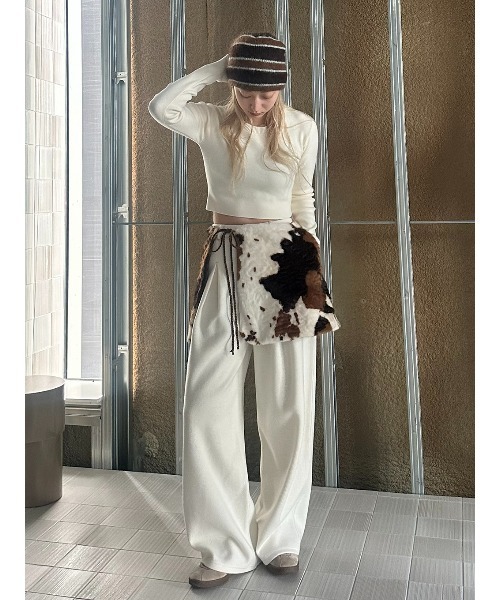 ELCHELE（エルチェレ）の「CREW NECK CROPPED TOP（ニット/セーター・レディース・オフホワイト/ヘザーグレー/ミント・FREE）」の19枚目の写真