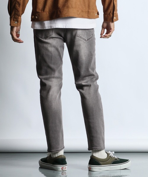 The DUFFER of ST.GEORGE(ザダファーオブセントジョージ)の「FLEECE LINING STRETCH DENIM:裏起毛 ストレッチ スリムジーンズ(デニムパンツ・メンズ・ダークインディゴブルー/グレー・MEDIUM/SMALL/X-LARGE/LARGE)」の10枚目の写真