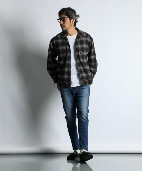The DUFFER of ST.GEORGE(ザダファーオブセントジョージ)の「FLEECE LINING STRETCH DENIM:裏起毛 ストレッチ スリムジーンズ(デニムパンツ・メンズ・ダークインディゴブルー/グレー・MEDIUM/SMALL/X-LARGE/LARGE)」の8枚目の写真