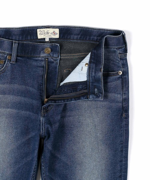 The DUFFER of ST.GEORGE(ザダファーオブセントジョージ)の「FLEECE LINING STRETCH DENIM:裏起毛 ストレッチ スリムジーンズ(デニムパンツ・メンズ・ダークインディゴブルー/グレー・MEDIUM/SMALL/X-LARGE/LARGE)」の3枚目の写真