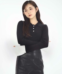 Luan(���A��)�́yLuan�zLAYERED POLO KNIT/���C���[�h�|���j�b�g(�j�b�g/�Z�[�^�[)