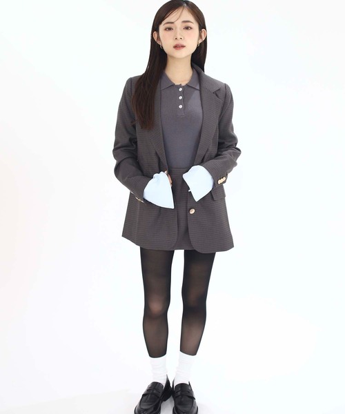 Luan（ルアン）の「【Luan】LAYERED POLO KNIT/レイヤードポロニット（ニット/セーター・レディース・ブラック/グレー・FREE）」の13枚目の写真