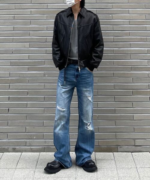DNSR（ディーエヌエスアール）の「[プレミアム] ランポ ベジタブルラムスキン ブルゾン ブラック（ライダースジャケット・メンズ・その他・LARGE/X-LARGE/MEDIUM）」の9枚目の写真
