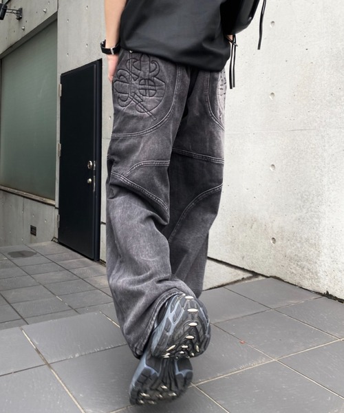 opium デニムパンツ y2k : セールウォッシュ加工オピウムコアワイド 