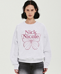 VOLUME BUTTERFLY SIGNATURE SWEATSHIRT_MELANGE PINK