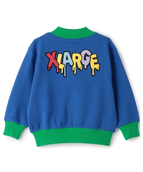 XLARGE KIDS(エクストララージキッズ)の「ファニーゴリラ&ドリップロゴスウェットジッププルオーバー(ジャージ・キッズ・パープル/ブルー・140cm/100cm/80cm/90cm/110cm/130cm/120cm)」の3枚目の写真