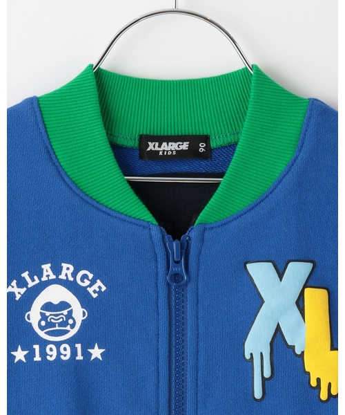 XLARGE KIDS(エクストララージキッズ)の「ファニーゴリラ&ドリップロゴスウェットジッププルオーバー(ジャージ・キッズ・パープル/ブルー・140cm/100cm/80cm/90cm/110cm/130cm/120cm)」の4枚目の写真