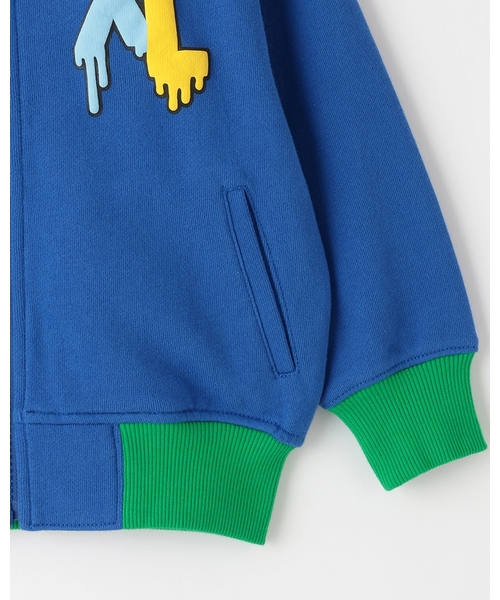 XLARGE KIDS(エクストララージキッズ)の「ファニーゴリラ&ドリップロゴスウェットジッププルオーバー(ジャージ・キッズ・パープル/ブルー・140cm/100cm/80cm/90cm/110cm/130cm/120cm)」の5枚目の写真