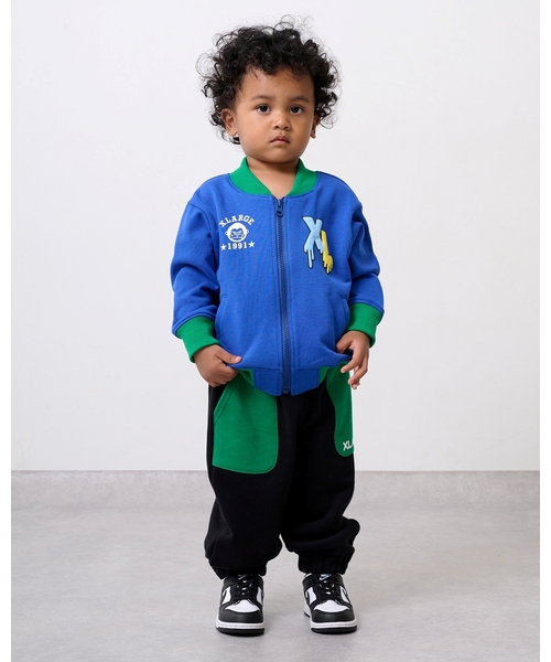 XLARGE KIDS(エクストララージキッズ)の「ファニーゴリラ&ドリップロゴスウェットジッププルオーバー(ジャージ・キッズ・パープル/ブルー・140cm/100cm/80cm/90cm/110cm/130cm/120cm)」の15枚目の写真