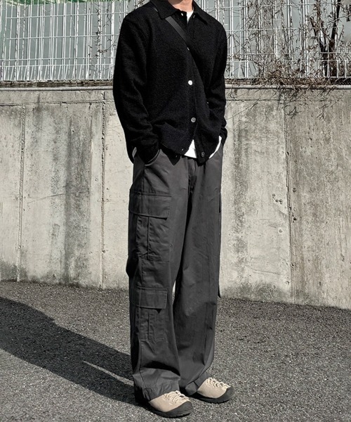 NOWLE(ノウル)の「【NOWLE】ソフトタッチ ポロカラー ニット カーディガン(カーディガン/ボレロ・メンズ・ブラック/ブルー/ダークグレー・MEDIUM/LARGE/X-LARGE)」の12枚目の写真