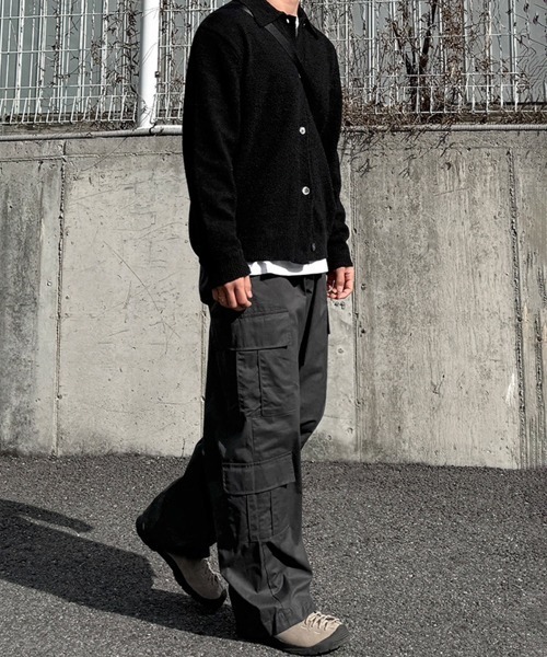 NOWLE(ノウル)の「【NOWLE】ソフトタッチ ポロカラー ニット カーディガン(カーディガン/ボレロ・メンズ・ブラック/ブルー/ダークグレー・MEDIUM/LARGE/X-LARGE)」の13枚目の写真