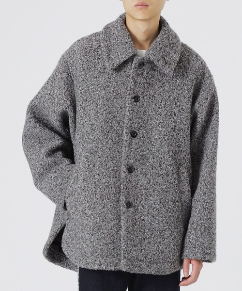 LOVELESS（ラブレス）の「【UNISEX】ブラッシュドループボアブルゾン（ステンカラーコート・メンズ・ブラック/ベージュ系その他3/グレー系その他2・M/L）」の8枚目の写真