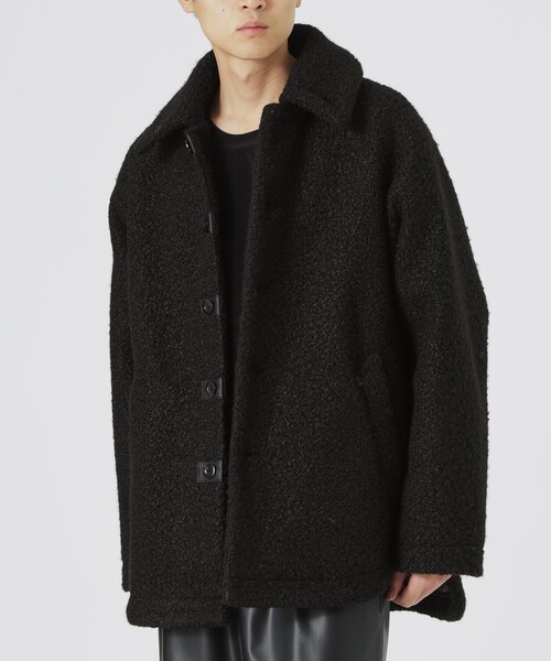 LOVELESS（ラブレス）の「【UNISEX】ブラッシュドループボアブルゾン（ステンカラーコート・メンズ・ブラック/ベージュ系その他3/グレー系その他2・M/L）」の9枚目の写真