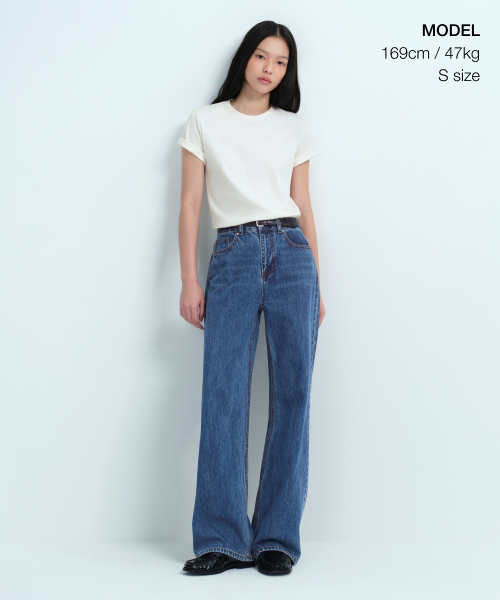 MUSINSA STANDARD WOMAN（ムシンサスタンダードウーマン）の「ウィメンズベーシッククルーネックTシャツ[クリーム]（Tシャツ/カットソー・レディース・その他・SMALL/MEDIUM/LARGE/X-LARGE/X-SMALL）」の2枚目の写真