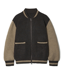 PARTIMENTO（パルティメント）の「スタジアムニットジャケットブラウン（スタジャン）」