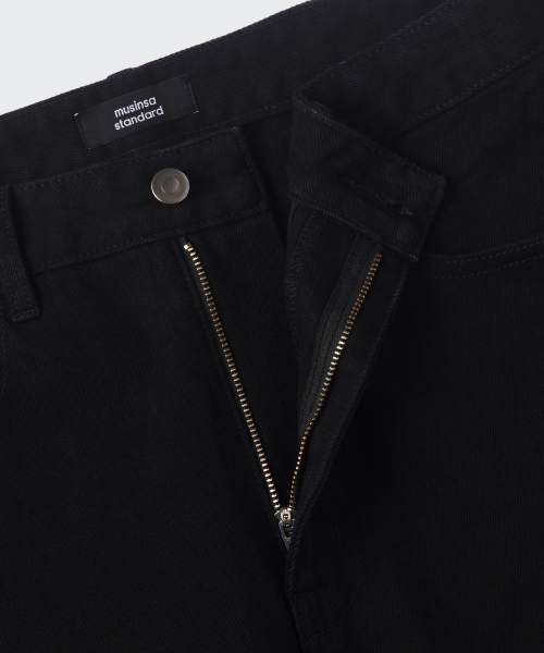 MUSINSA STANDARD（ムシンサスタンダード）の「ビッグワイドデニムパンツ[ブラック]（デニムパンツ・メンズ・その他・26/27/28/29/30/31/32/33/34/36/38/40/42）」の3枚目の写真
